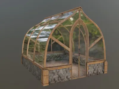 Greenhouse X4 Low-poly 3D model