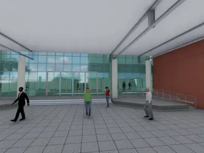 Training Center METRO RAIL Depot Building 3D model