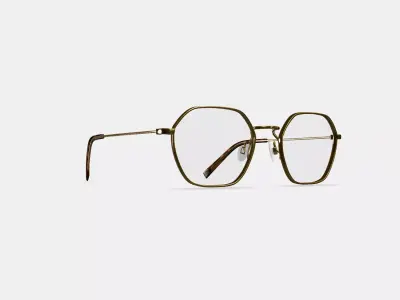 Keiko Eyeglasses in Polished Gold 3D model