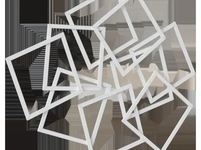 Wall panel Menta 113x94 gold 3D model