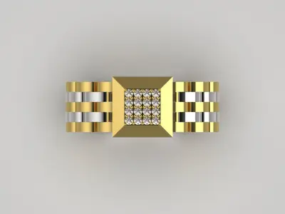 Luxury man Rolex design diamond ring model ror0045 3D print model