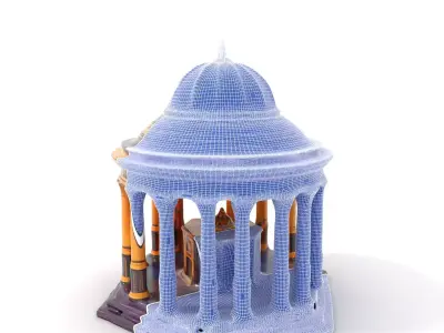 Ornate Golden Pavilion model pack Low-poly 3D model