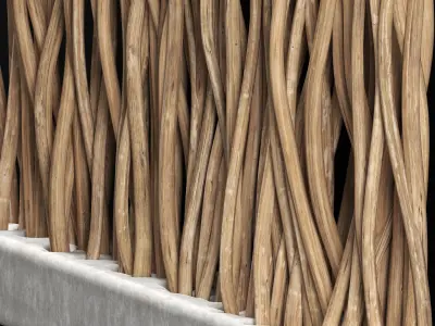 Planter long branch thin crooked n5  3D model