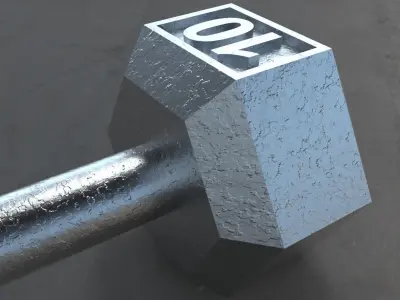 Dumbbell 10 lbs Free low-poly 3D model
