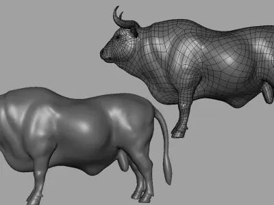 Bull BaseMesh Low-poly 3D model