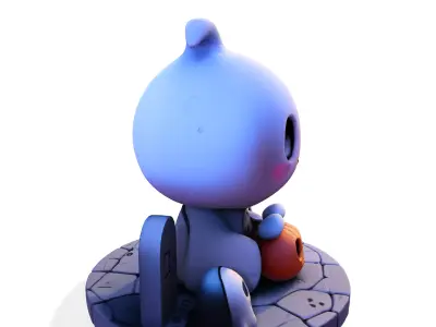 Chibi Halloween Ghost 3D Model 3D print model