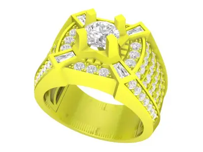 A7672 Luxury Korean Style Diamond Men Ring 3D print model