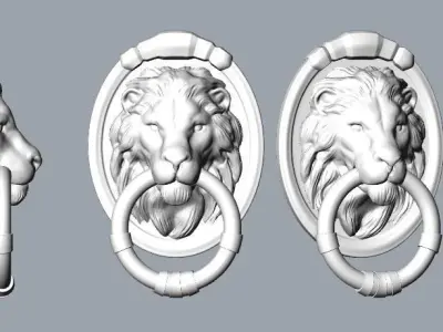 Lion door hammer  print model 3D print model
