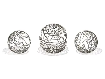 Brass Sphere Decor Set  3D model