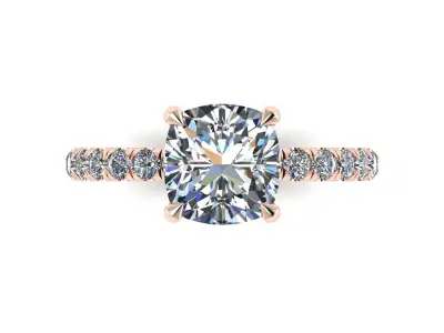 Pav Set Woman Engagement Ring 3D print model