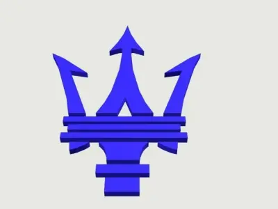 Maserati Logo Low-poly 3D model purchase