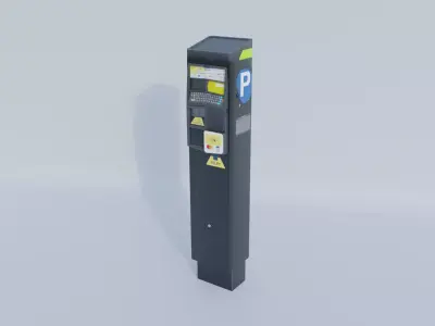 Parking meter Low-poly 3D model