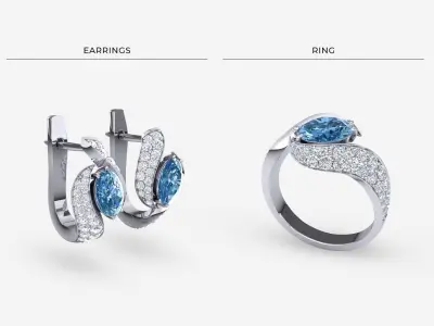 Ocean Eye Ring P-01-369 3D print model