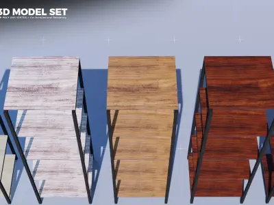 SHELF 3D MODEL SET Low-poly 3D model