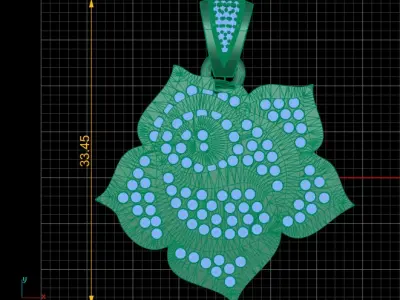 ROSE FLOWER SHIPE PENDANT 3D PRINTABLE MODEL  3D print model