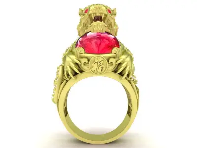 Luxury Lion Head Men Ring 3D Model 3788 3D print model