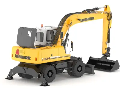 Liebherr Wheeled Excavator A904c Litronic 3D model