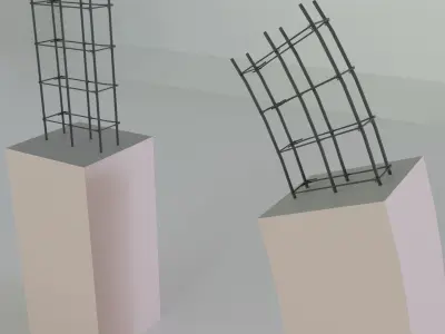Construction Re-Enforcement Columns And Rebar Design Low-poly 3D model
