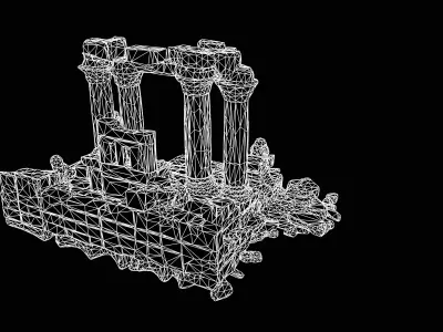 Ancient Collapsed Temple Ruins 3D model