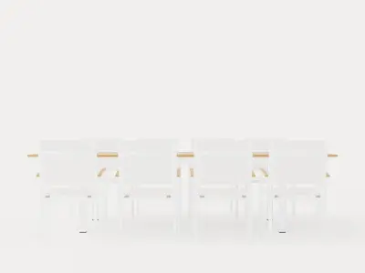 Twin dining set Low-poly 3D model