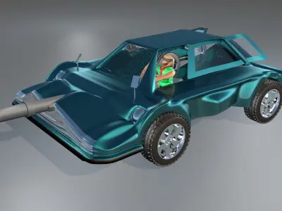 3d Game Car Model Style Six Low-poly 3D model