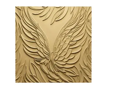 modern panel wall decor set relief stl mural CNC 255 3D model