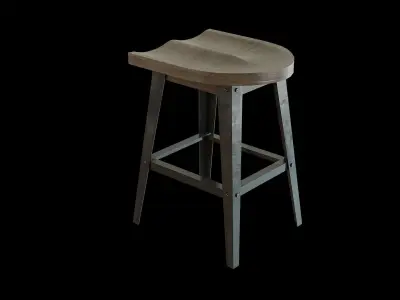 Bar Chair 02 Low-poly 3D model