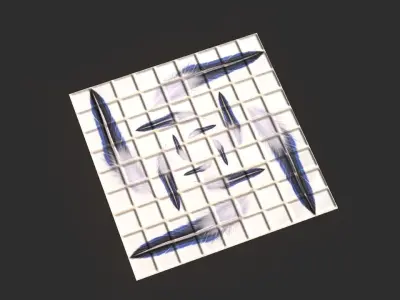 Half blue feather ceramic floor Low-poly 3D model