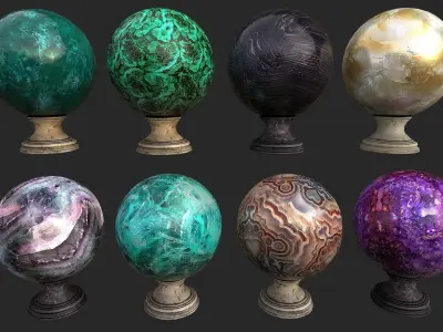 Fortune Teller Set Low-poly 3D model