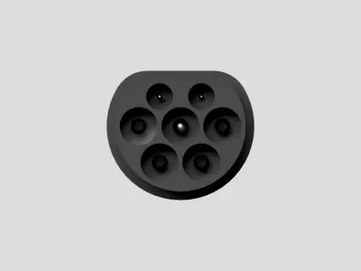 Type-2 charging connector IEC6296-2 3D print model