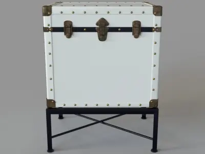 Trunk Accent Cabinet in White and Black 3D model