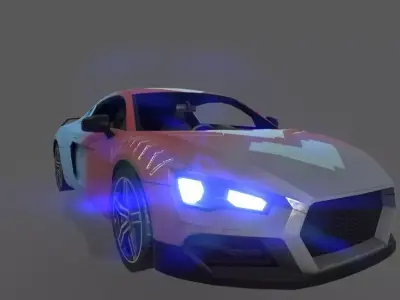 low poly game ready car audi sports Low-poly 3D model