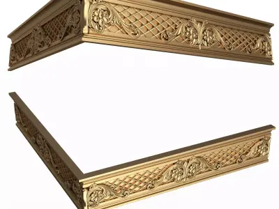Cornice Decoration Molding 014 270 Degree Low-poly 3D model