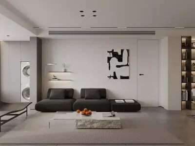 Modern living room dining room interior scenes 485 3D model