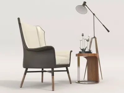 Modern Coffee Table and Armchair Set 12 3D model