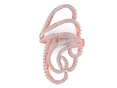 Luxury Spiral Diamond Women Ring 1486 3D print model