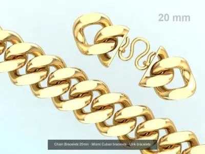 Chain Bracelets 15-20-25 mm-Miami Cuban bracelets-Link bracelets 3D Model Collection
