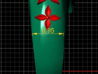 JAGUAR AND FLOWER DESIGN RING 3D PRINTABLE MODEL 3D print model