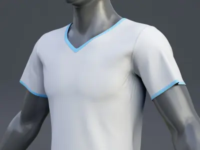 T-shirt V-neck Low-poly 3D model