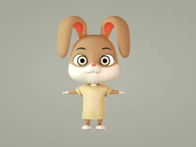 cartoon rabbit 3D model 3