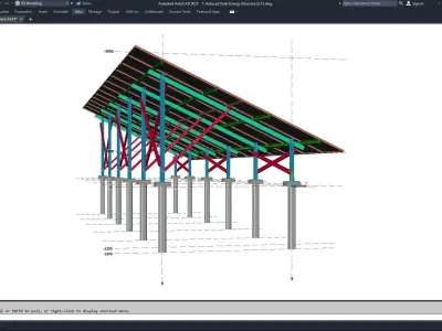Autocad - Solar Energy Structure 3D Model 3D model