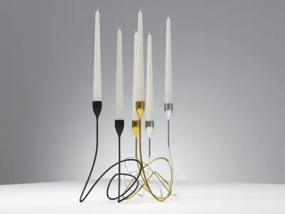 Hold Candle LOOP candelabra Black Blum Chrome-Gold-Paint Black Free 3D model