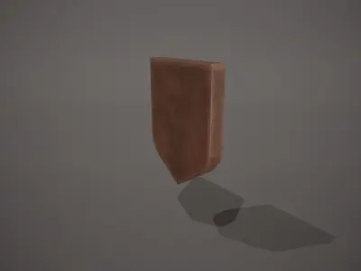 Wooden Wall Mount Low-poly 3D model