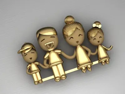 Family pendant 3D print model