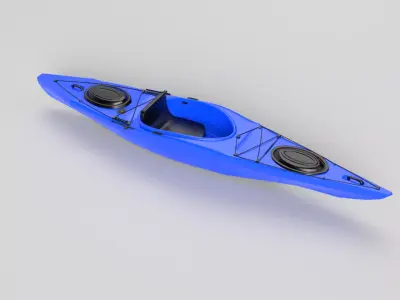 Blue Kayak 3D model