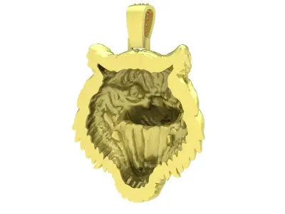 Tiger Head Pendant 3D Jewelry Model 02 3D print model