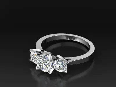 Diamond Jewelry Women Ring 3D print model 3D print model