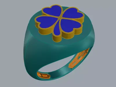 Clover Ring Elegant Jewelry Brand Gold 3D print model