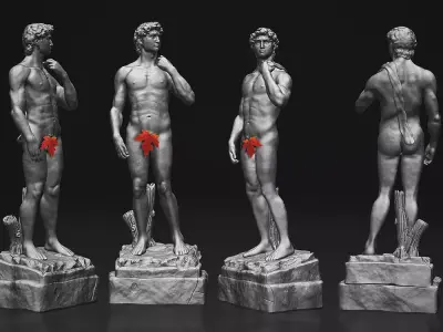 Renaissance David sculpture I PBR I Game - Ready Asset Low-poly 3D model