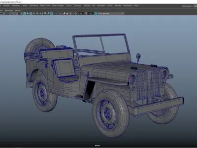WILLY JEEP  MID POLY MODEL FBX 4K TEXTURES 3D model